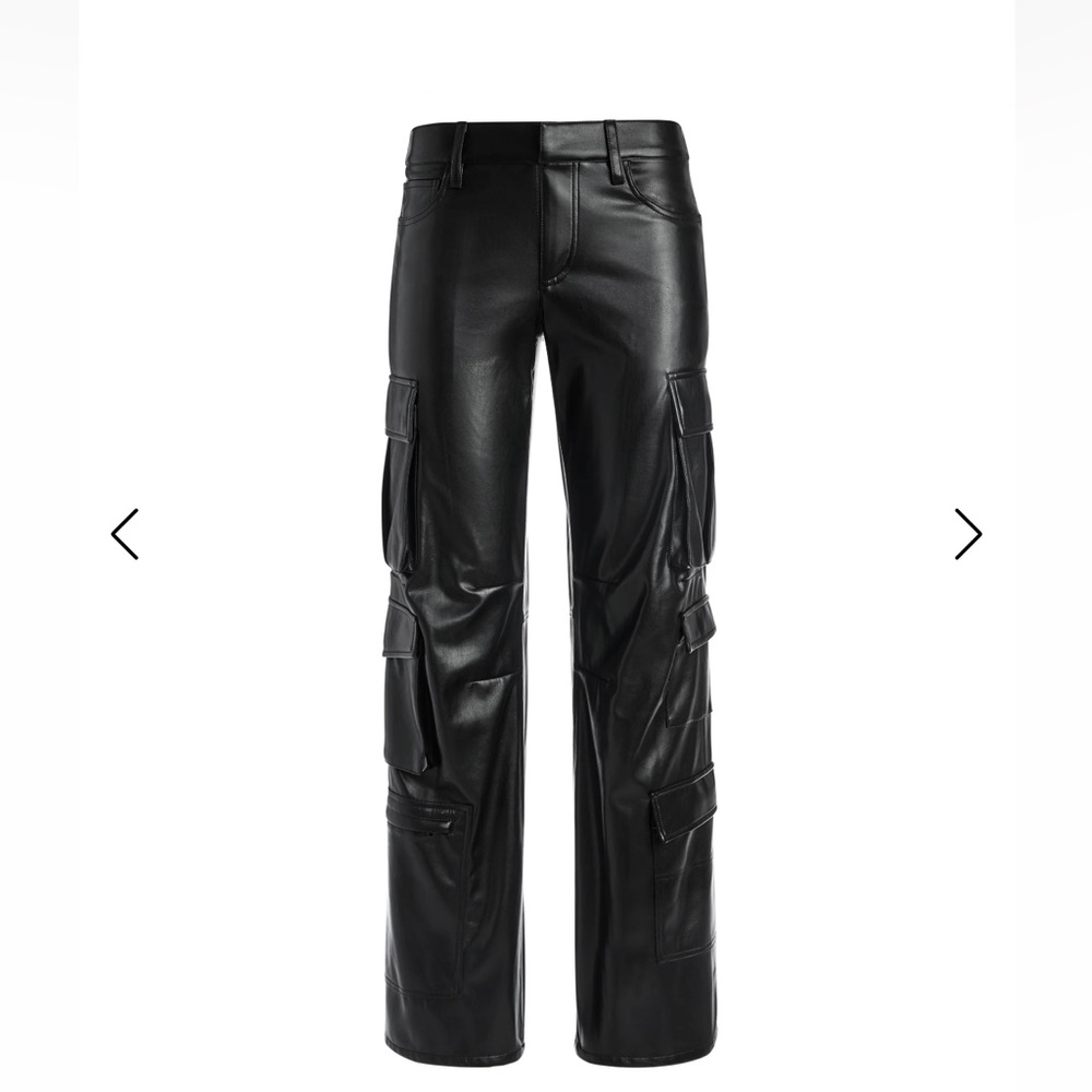 Alice & Olivia Luis Vegan Leather Cargo Pants,NWT, SIZE 8 originally $495 BLACK